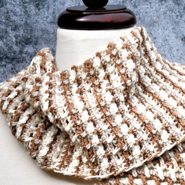 3 Color Crochet Scarf | Diagonal Drifts