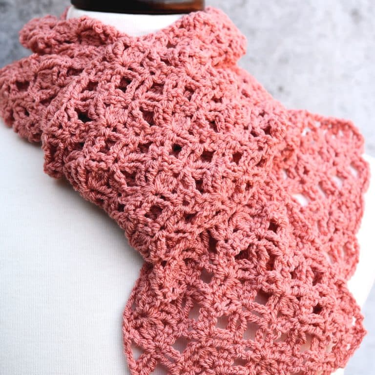 Lightweight Crochet Scarf | Boxed Bobbles Free Crochet Pattern