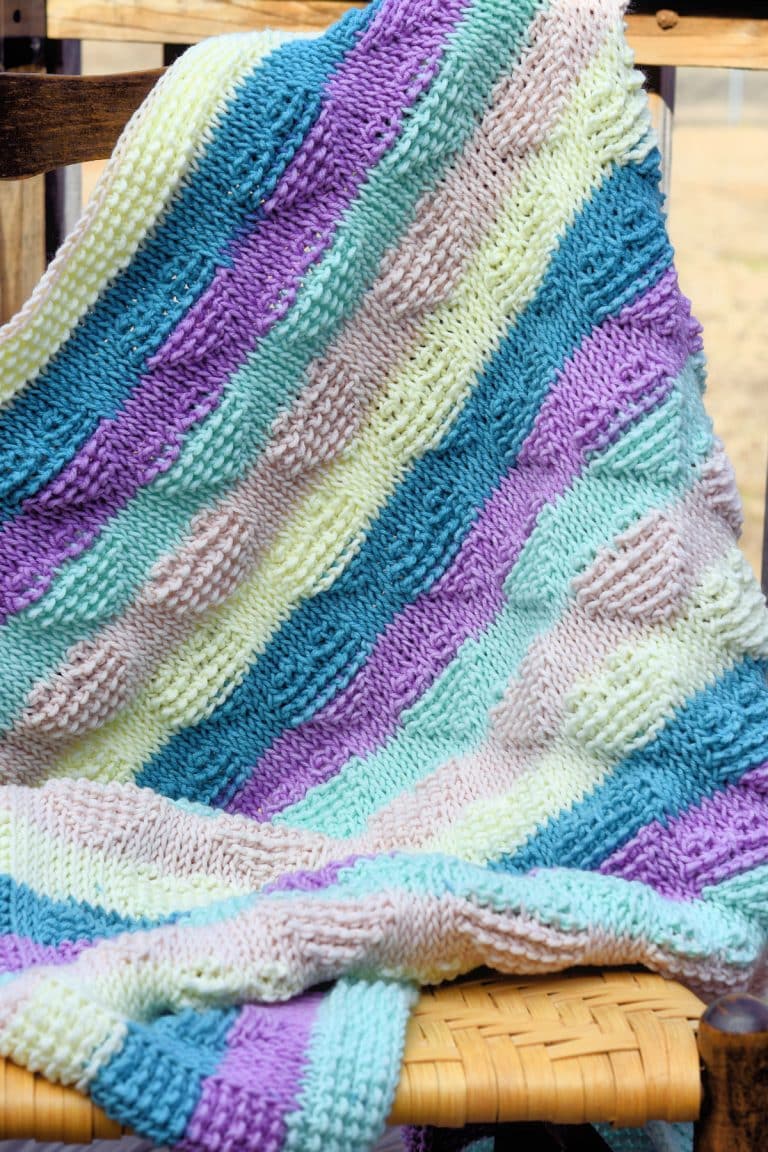 Tunisian Baby Blanket Striped Hearts Make It Crochet