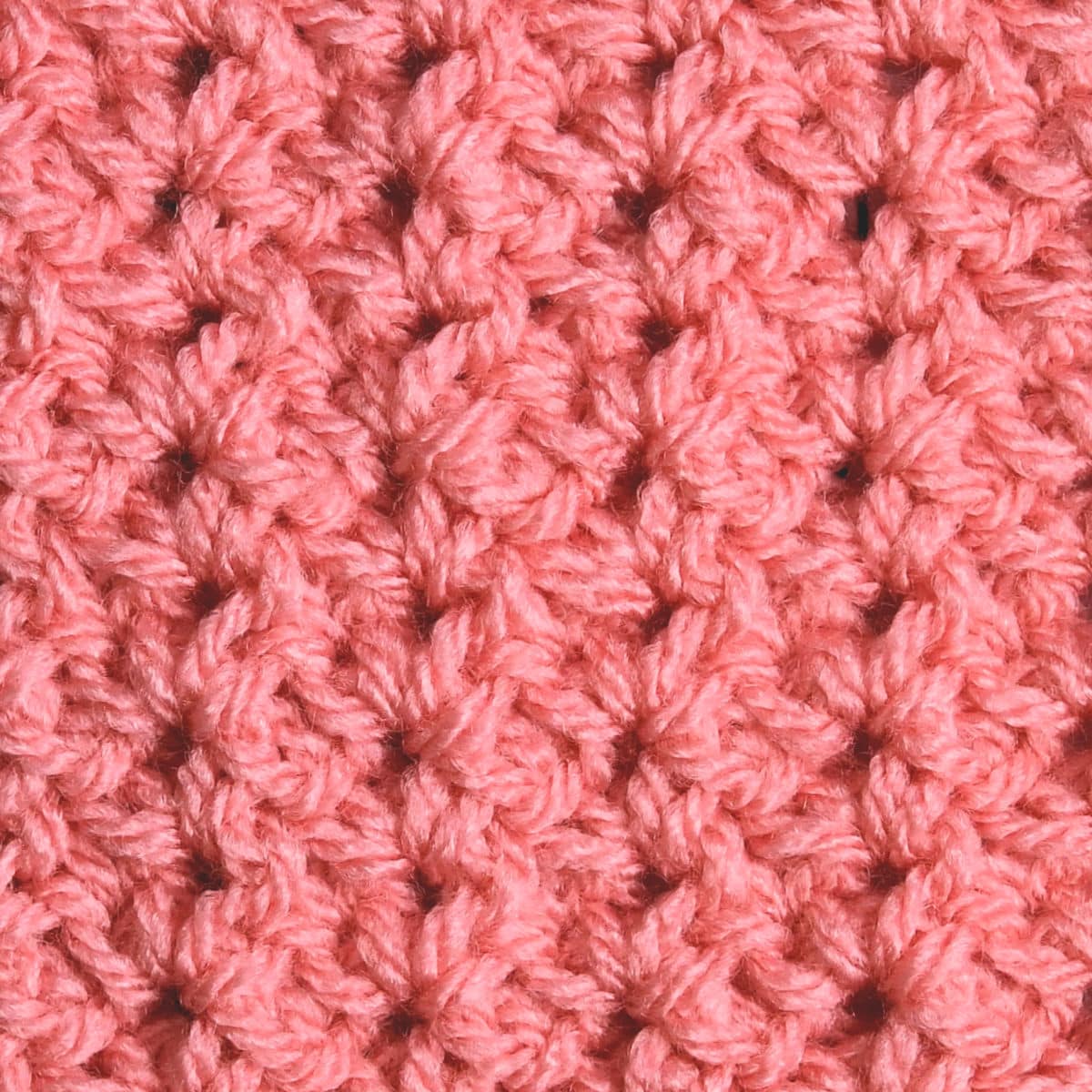 closeup of crochet modified spider stitch