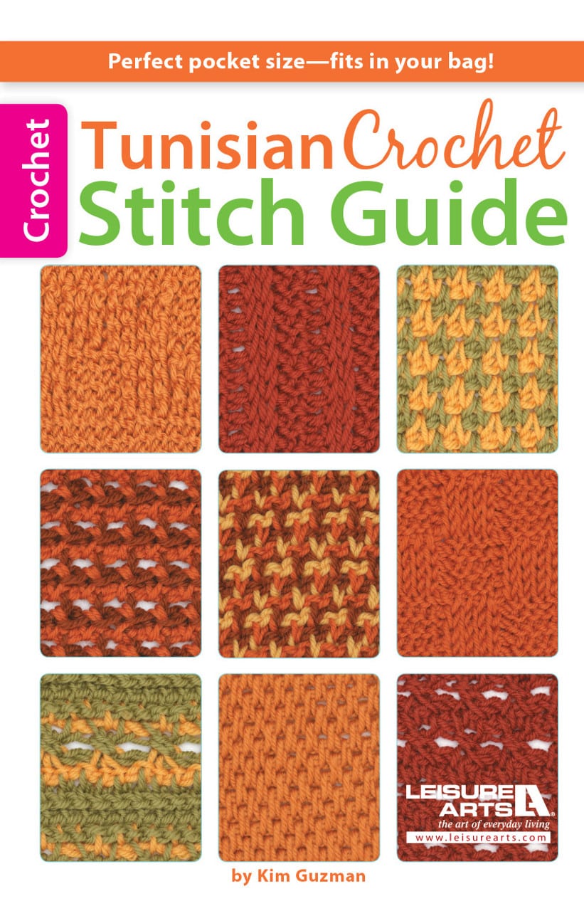 cover of Tunisian Crochet Stitch Guide published by Leisure Arts written by Kim Guzman