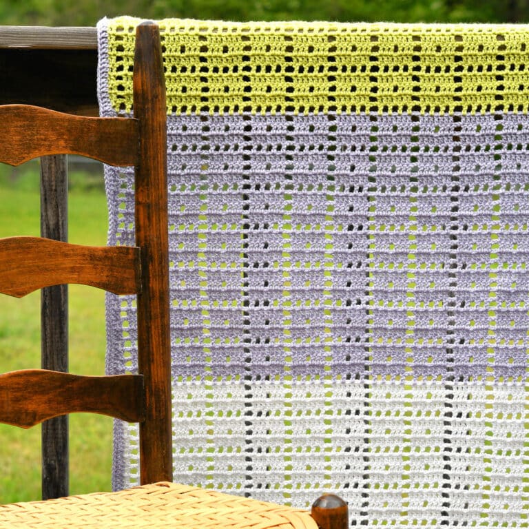 Color Block Filet Crochet Baby Blanket Free Crochet Pattern