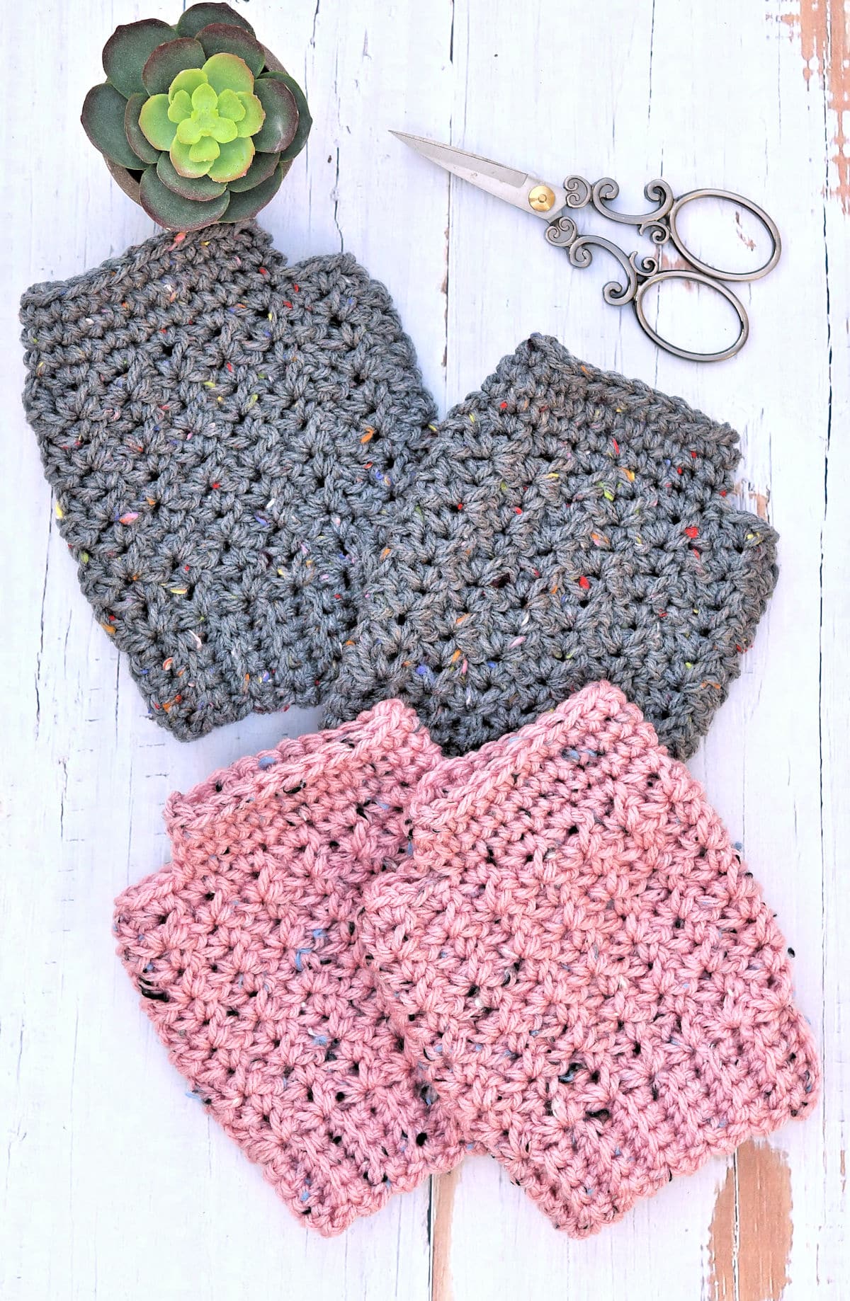 Quick Crochet Fingerless Gloves Pattern in worsted weight by Kim Guzman