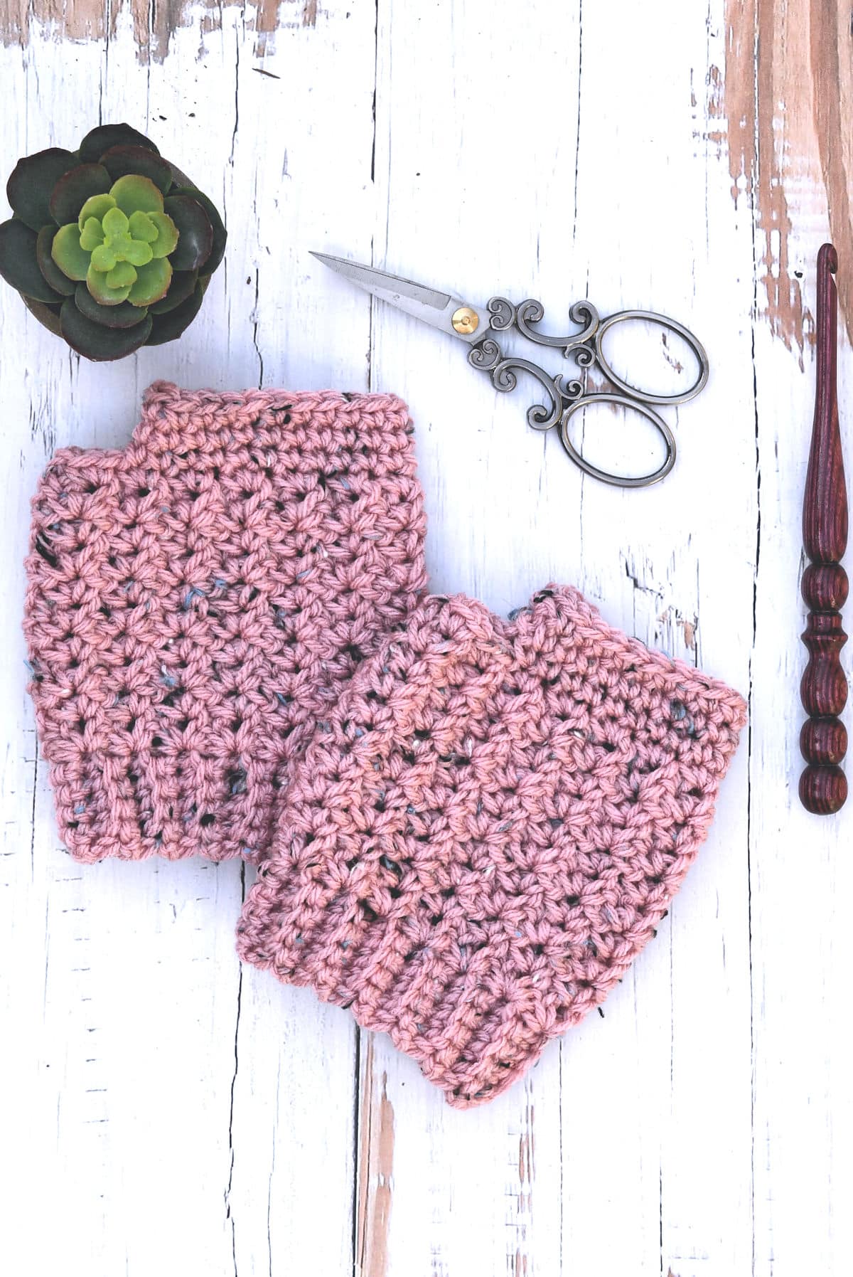 Quick Crochet Fingerless Mitts Pattern in worsted weight by Kim Guzman