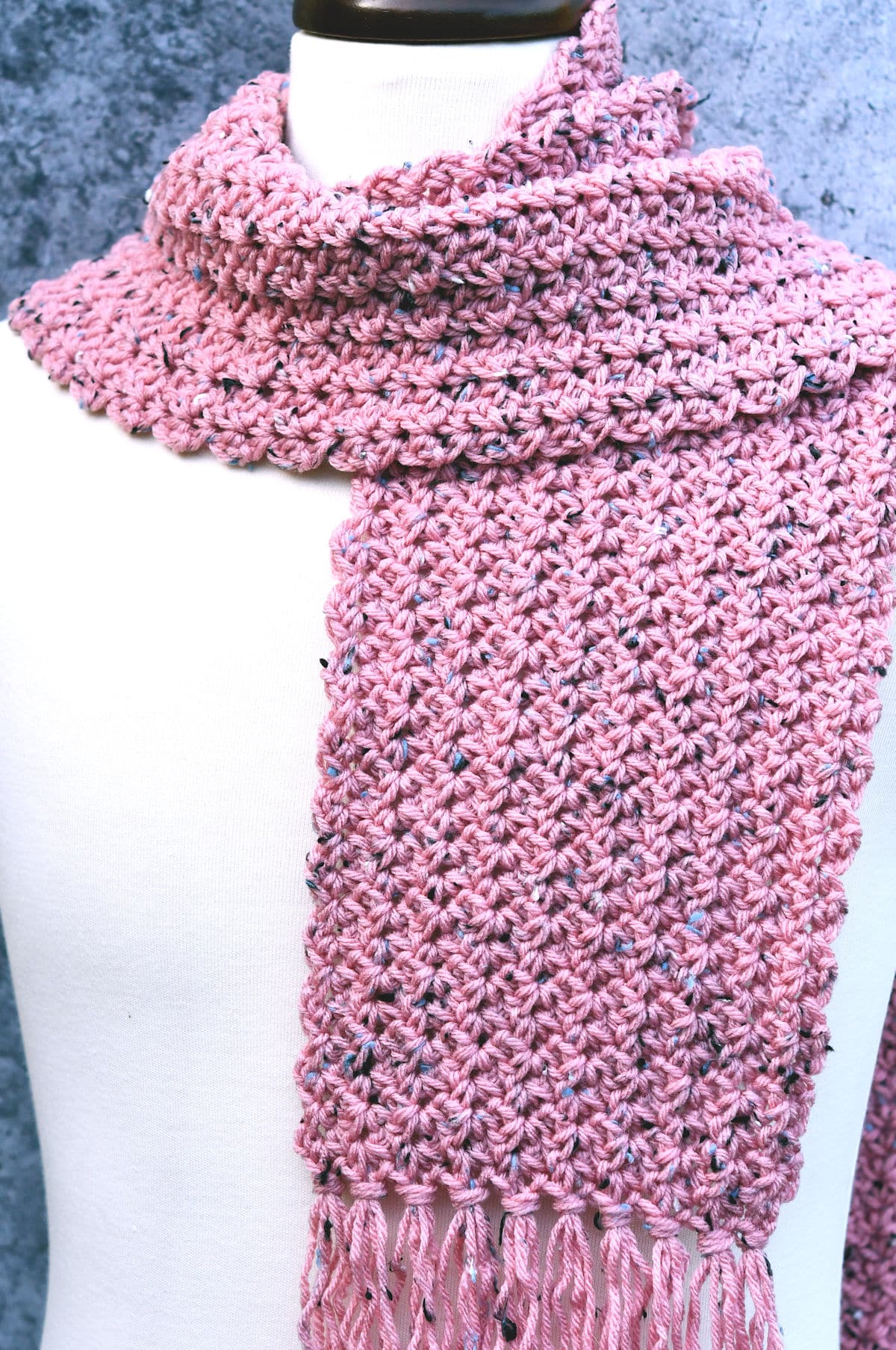 Easy Tweed Crochet Scarf for Beginners by Kim Guzman