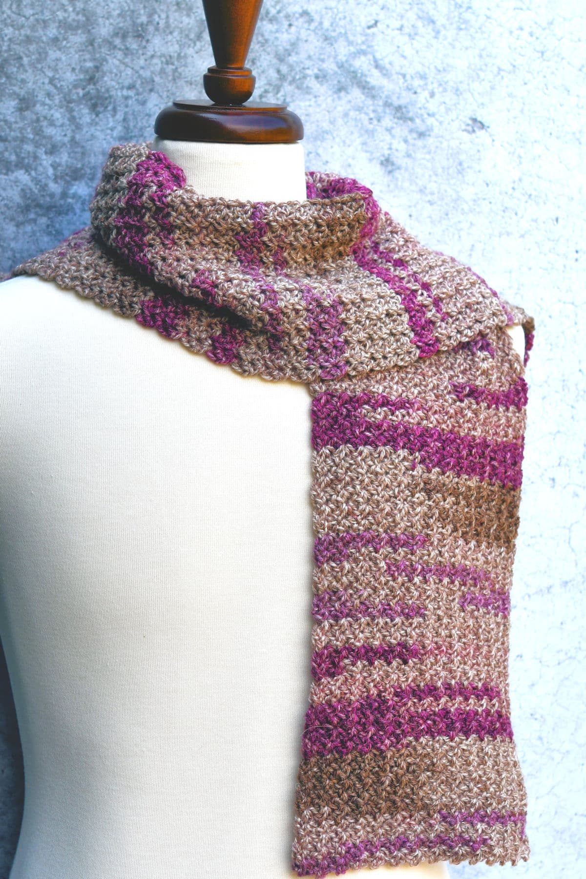 Beginner Crochet Scarf | Double Moss Stitch Knit Look