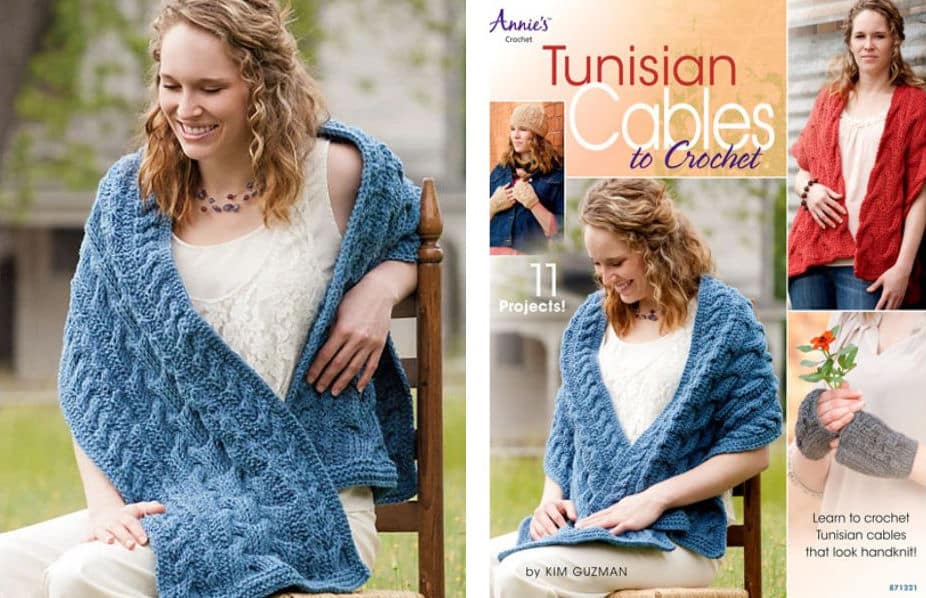 cover of Tunisian Cables to Crochet book by Kim Guzman