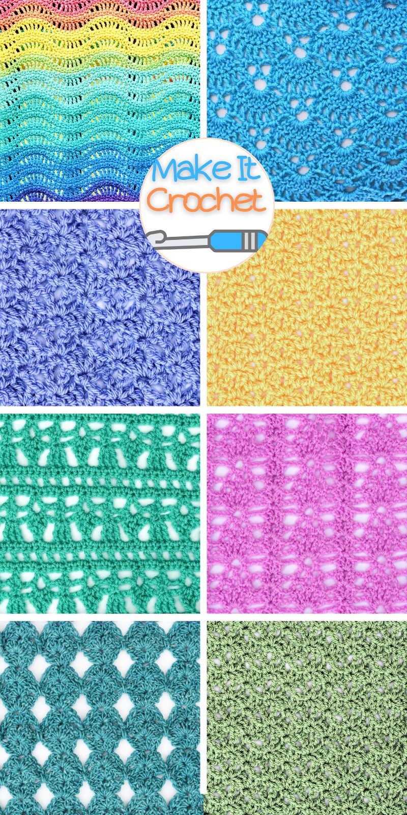 Crochet Lace Stitch Patterns Free Favorites pinterest cover