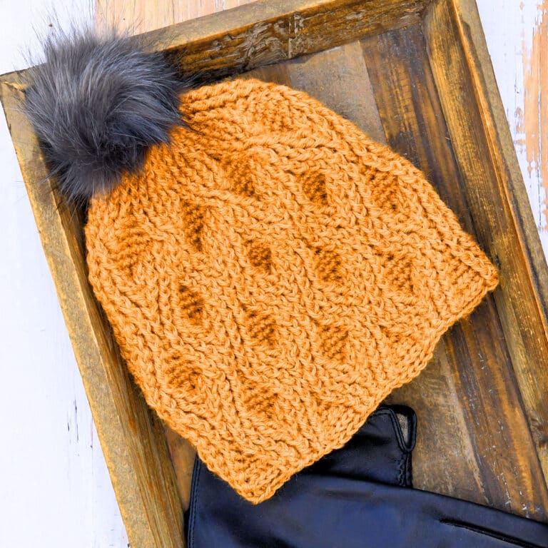 Raised Diamonds Beanie Crochet Pattern