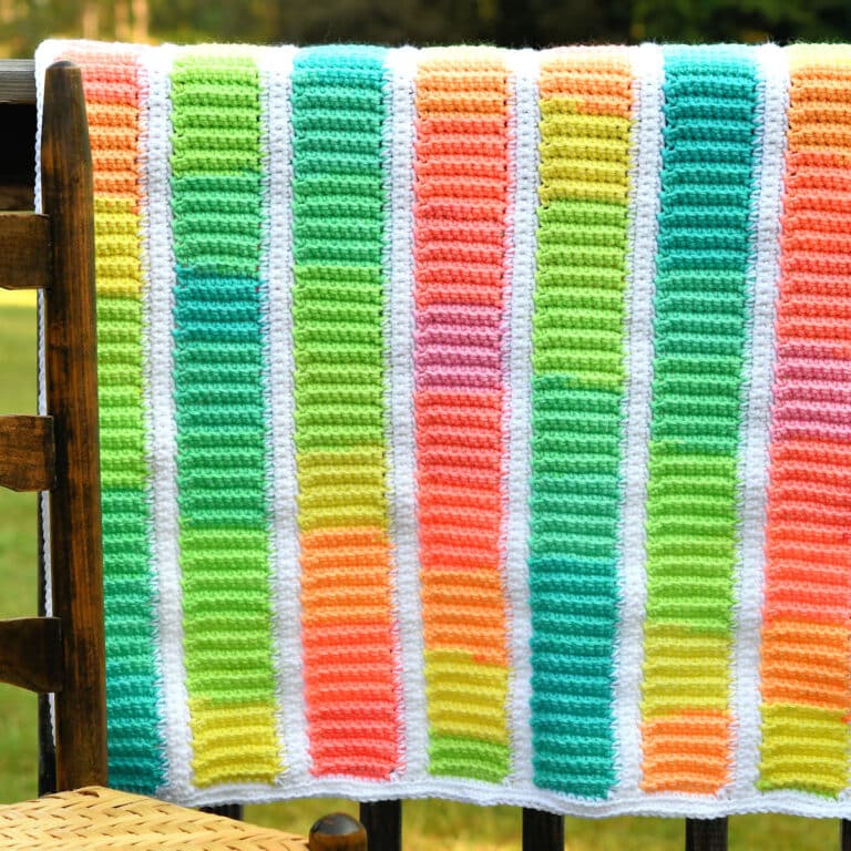 Retro Stripes Baby Blanket Pattern