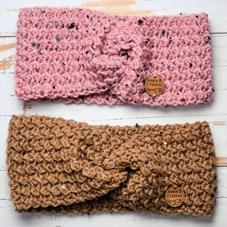Ups and Downs Twist Headband Free Crochet Pattern