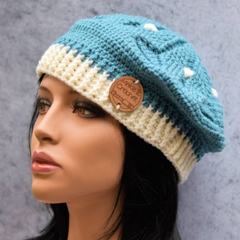 Snow Day Crochet Beret Free Pattern