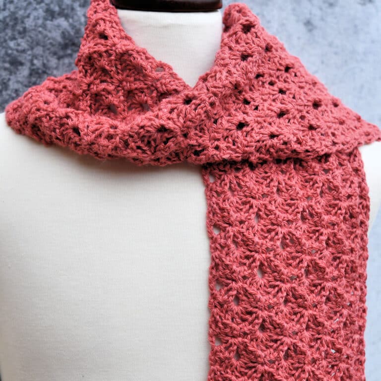 Cranberry Lace Crochet Scarf Free Pattern