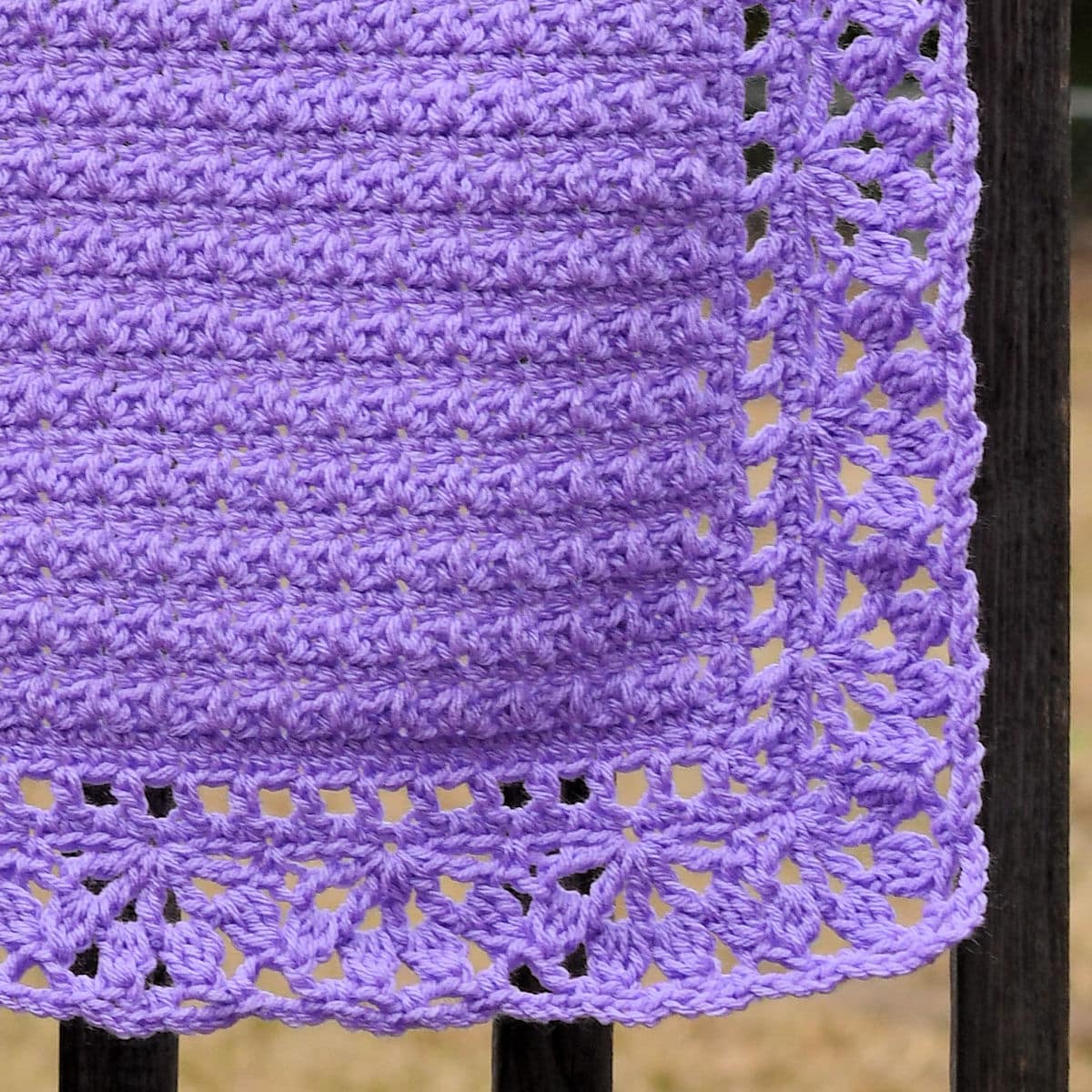 closeup of border of Precious Petals baby afghan from Make It Crochet