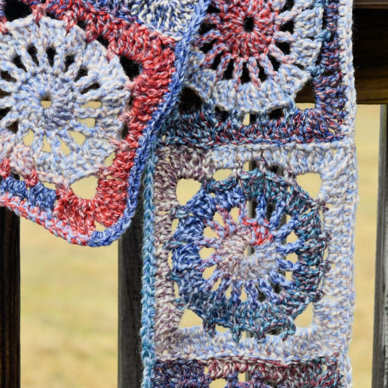Crochet Circle In A Square Scarf Free Pattern