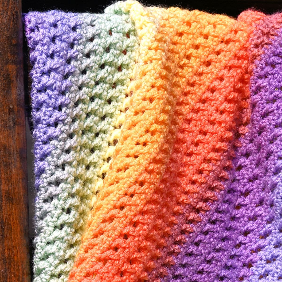 Corner to Corner crossed stitch baby blanket by Kim Guzman