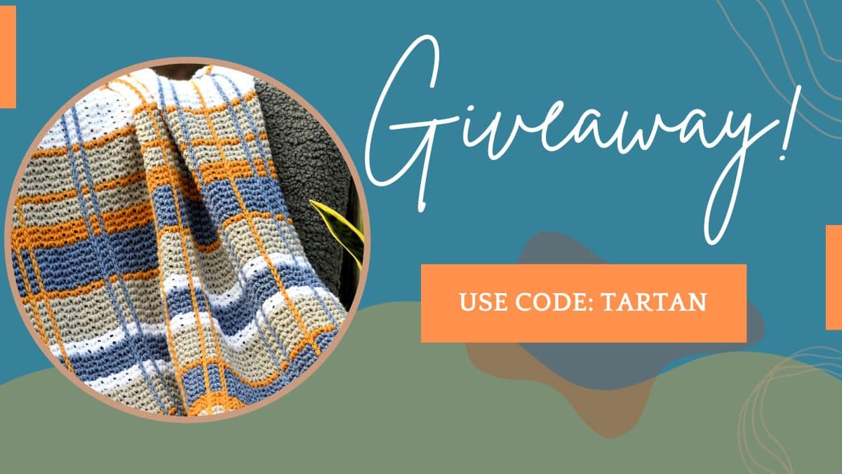 promotional notice for Plaid Tunisian Afghan Pattern