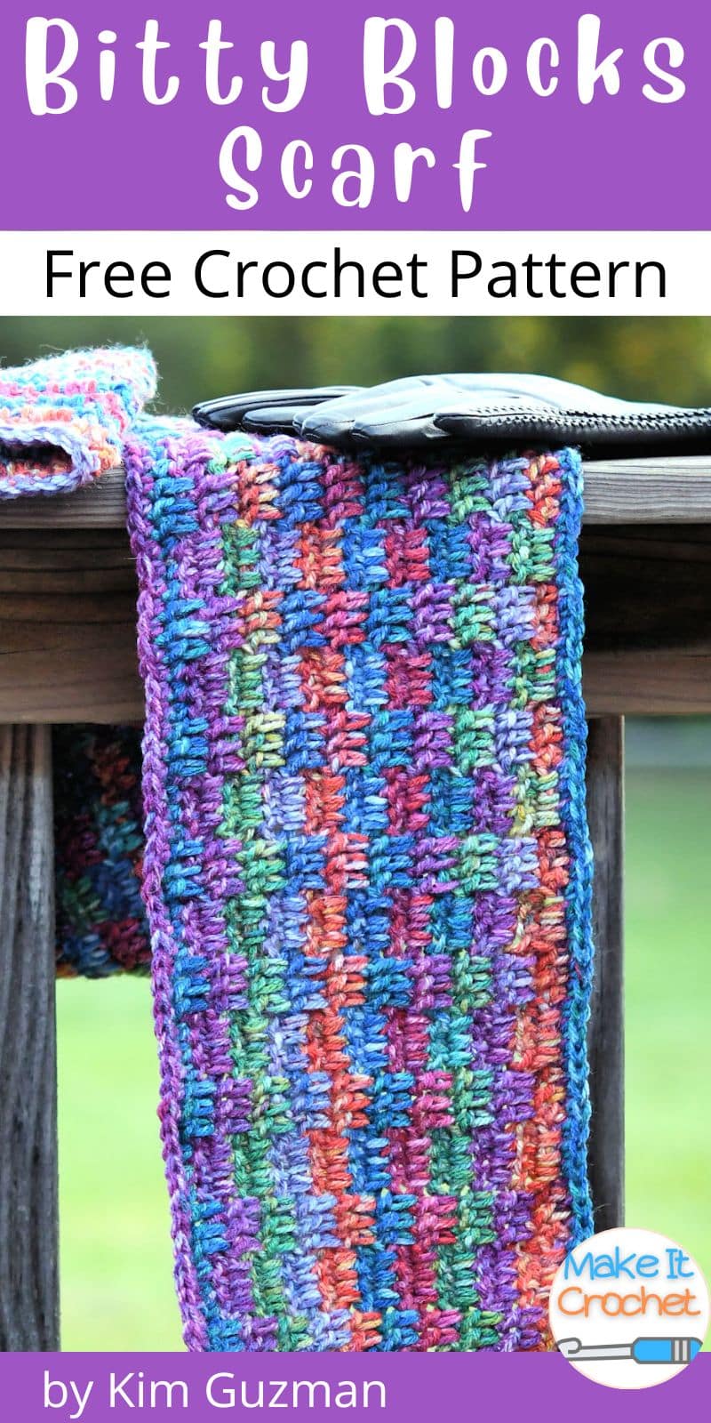 Bitty Blocks Scarf pinterest cover pin