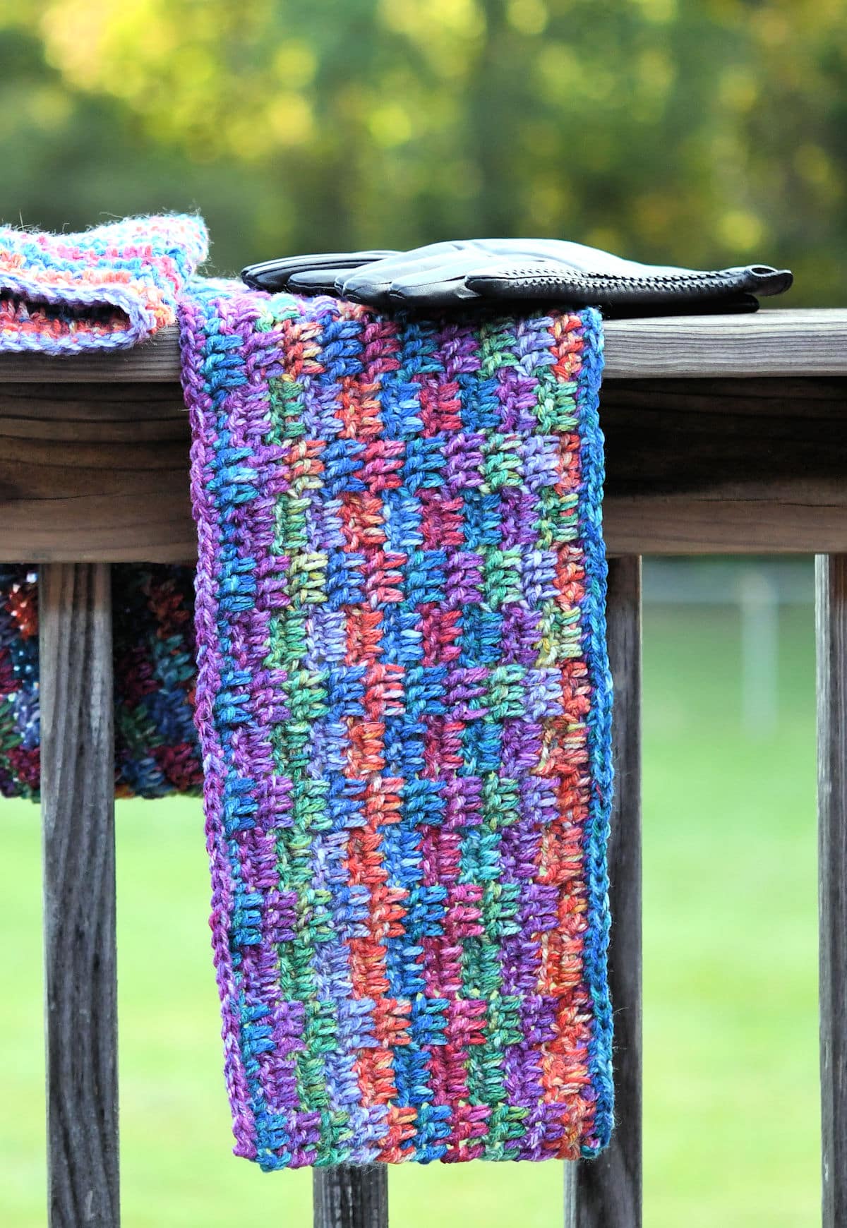 Bitty Blocks Scarf Free Crochet Pattern by Kim Guzman