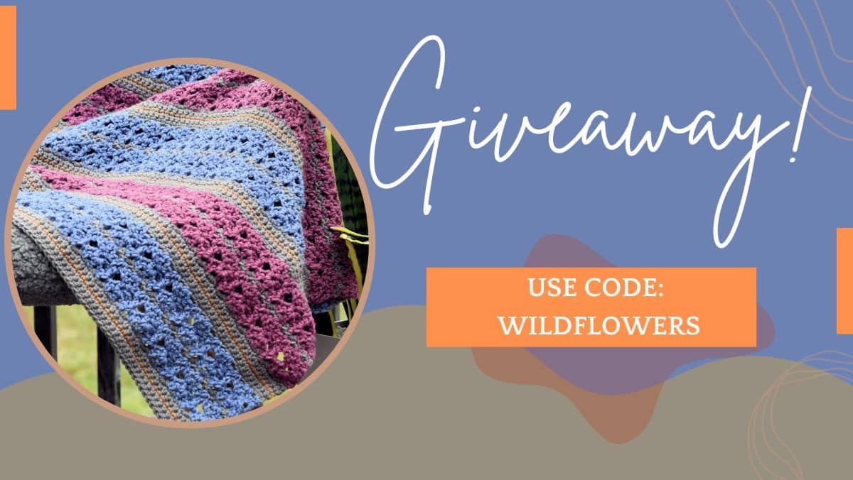 Wild Flowers Striped Afghan promotion notice