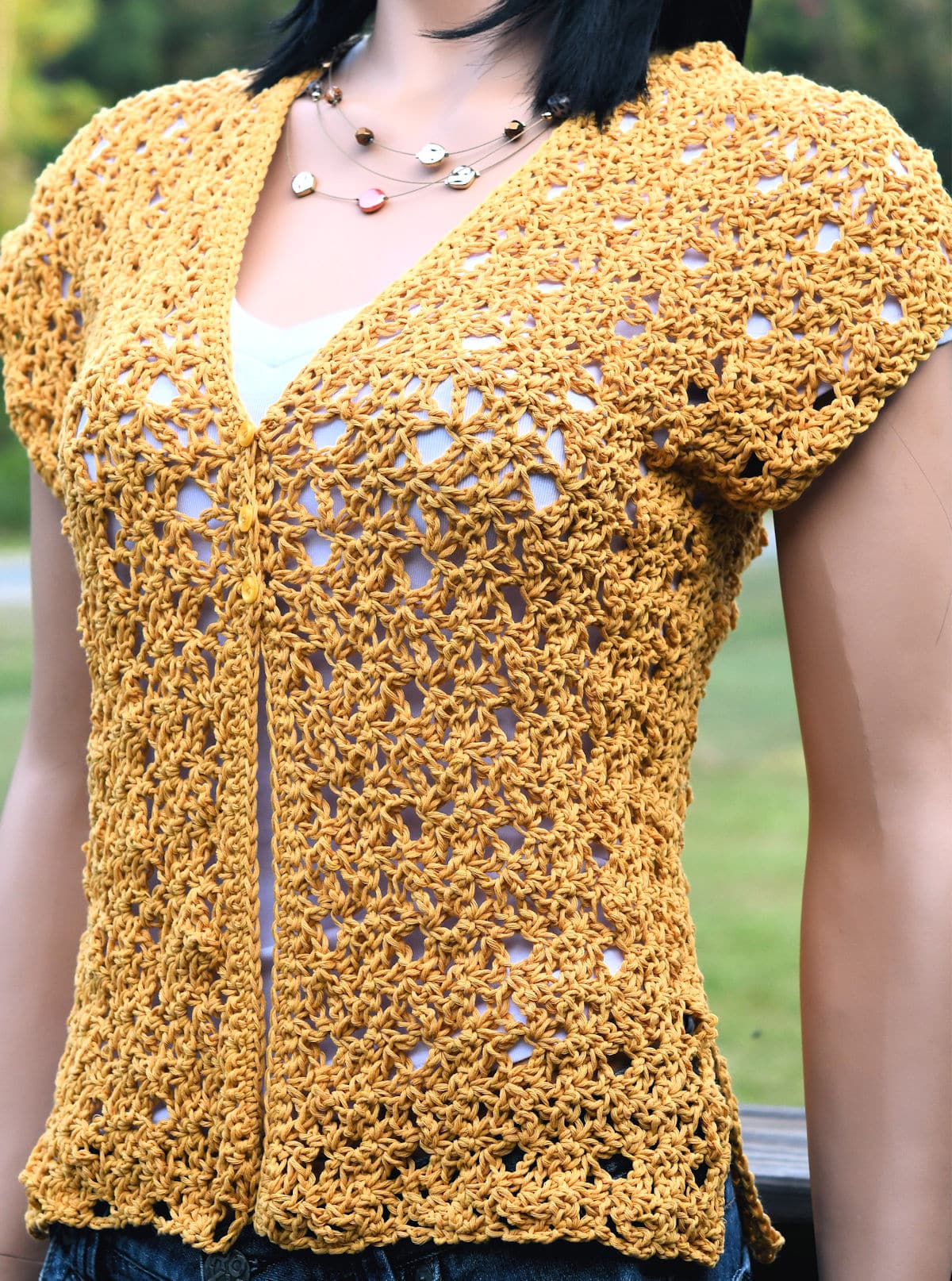 Harvest Flowers Vest Topper Free Crochet Pattern by Kim Guzman
