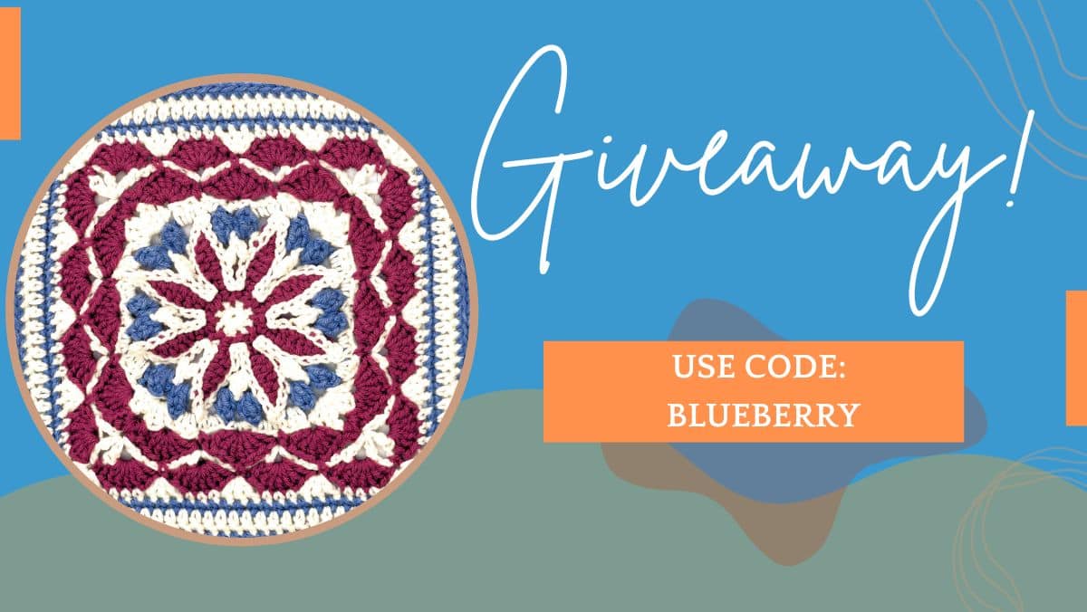 promotional materialfor PDF of Blueberry Pie granny square