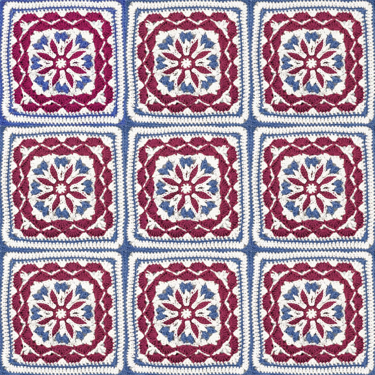 Markup graphic showing 9 Blueberry Pie Squares together