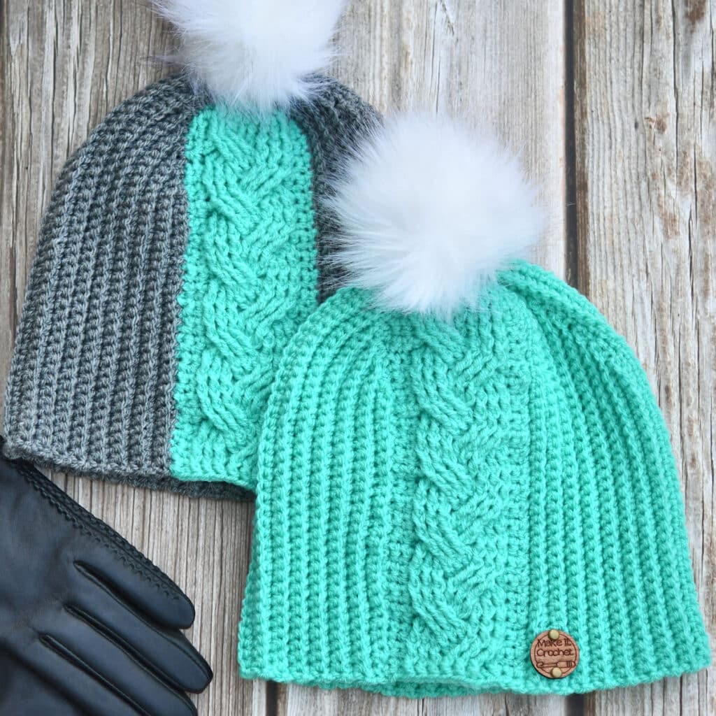 Braided Cable Beanie Free Crochet Pattern - Make It Crochet
