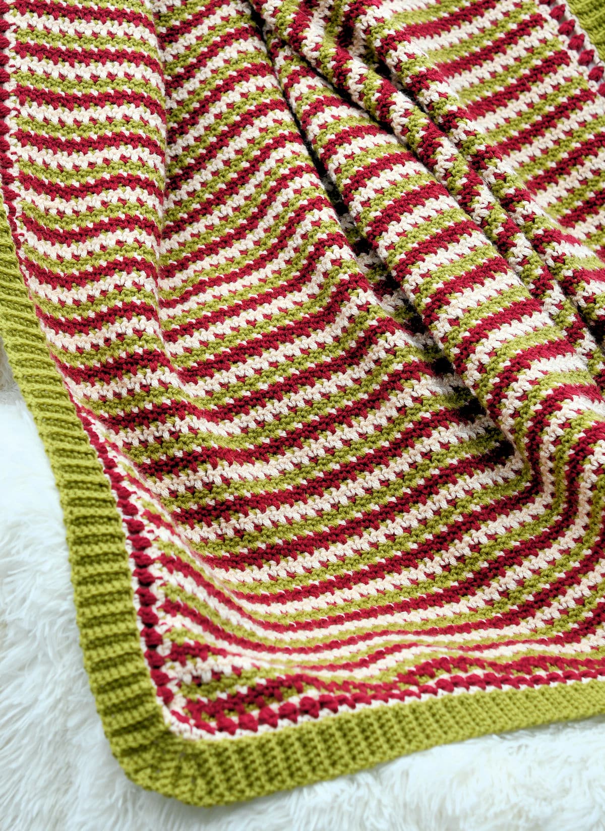 Faux Fair Isle Christmas Afghan Free Crochet Pattern