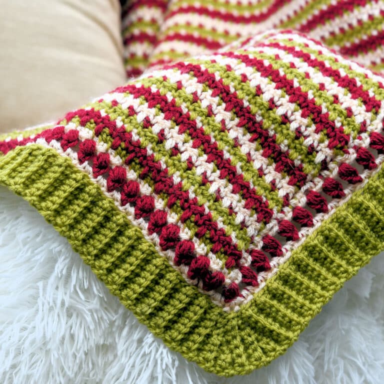 Faux Fair Isle Christmas Afghan Free Crochet Pattern