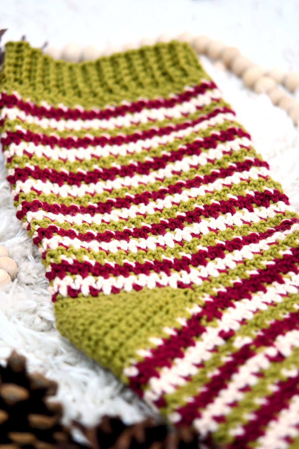Faux Fair Isle Christmas Stocking Free Crochet Pattern - Make It Crochet
