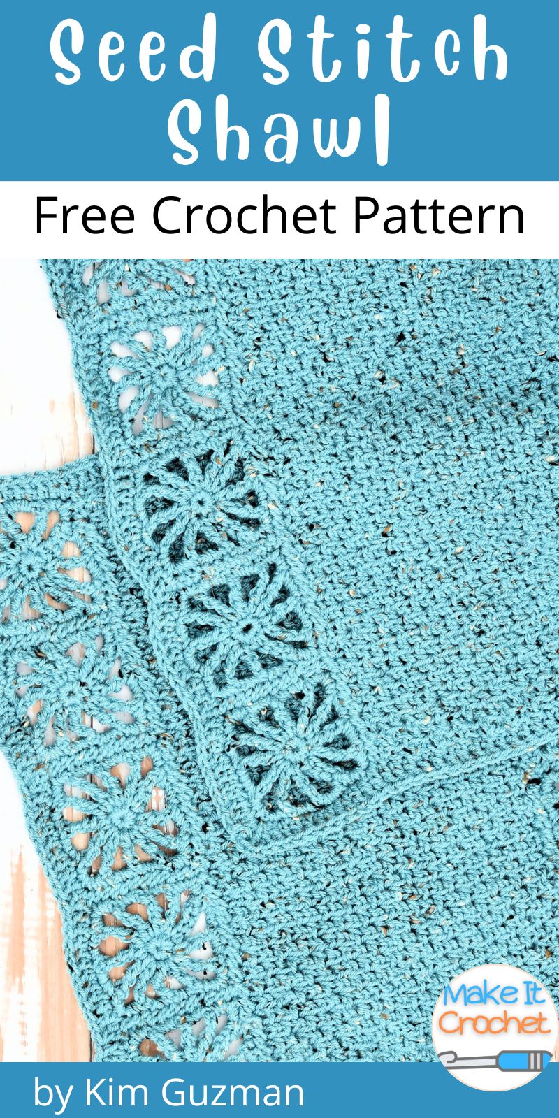 Tunisian Seed Stitch Wrap Free Crochet Pattern pinterest pin