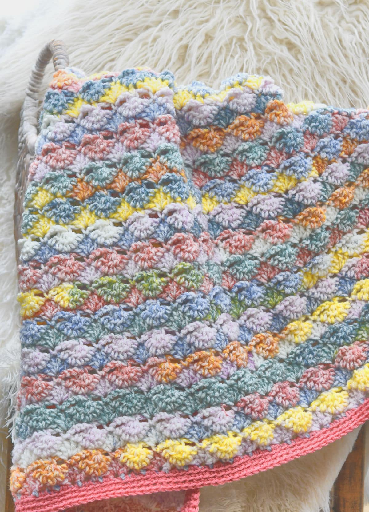 Watercolor Shells Afghan Free Crochet Pattern by Kim Guzman