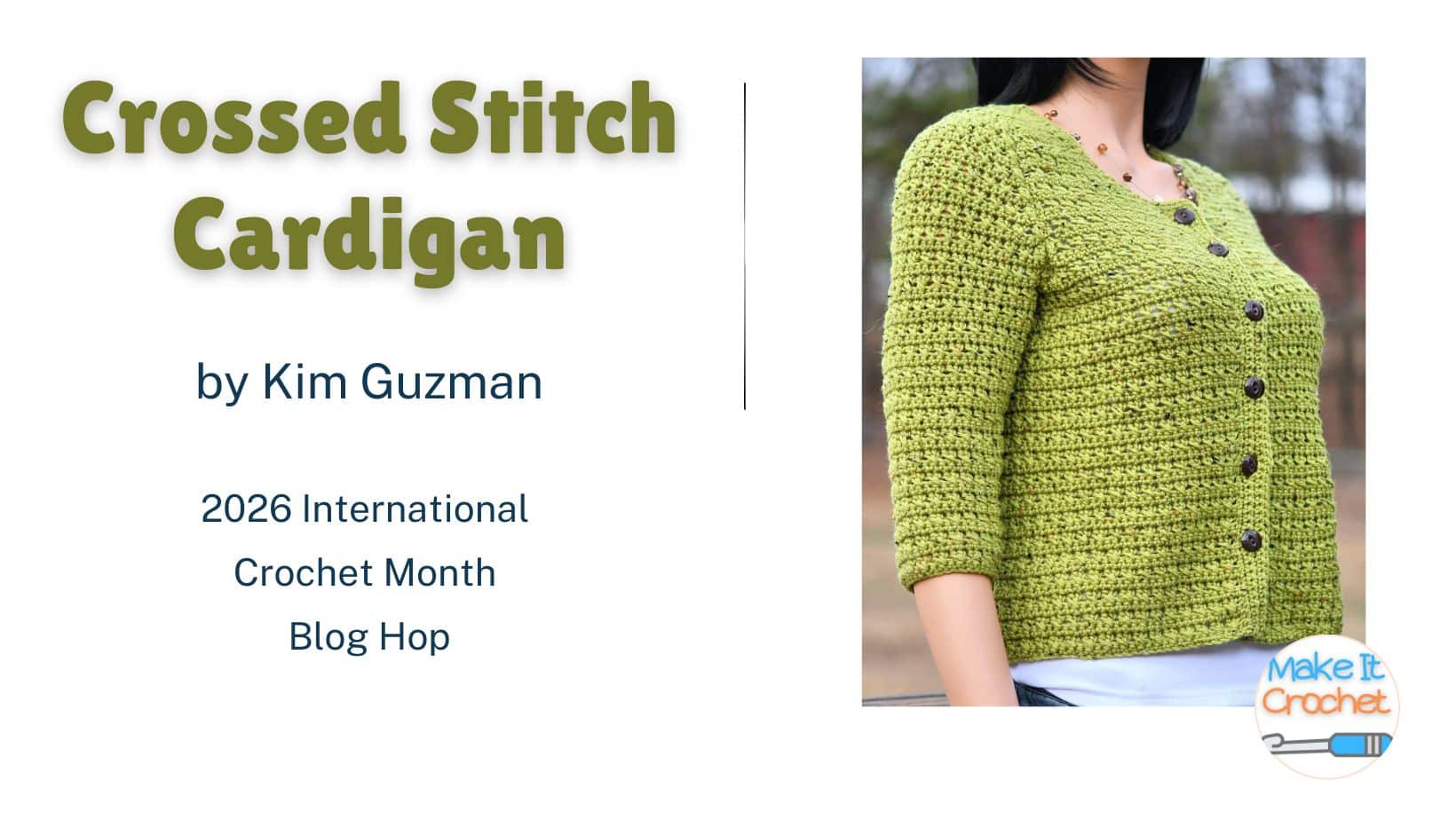 Crossed Stitch Button Front Cardigan Free Crochet Pattern - Make It Crochet