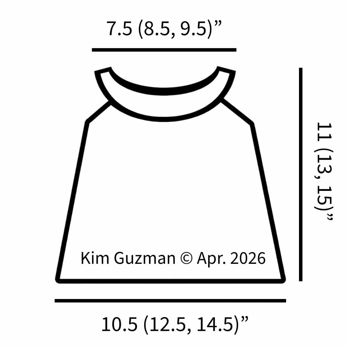 Shell Stitch Baby Dress Schematic Measurements Guide