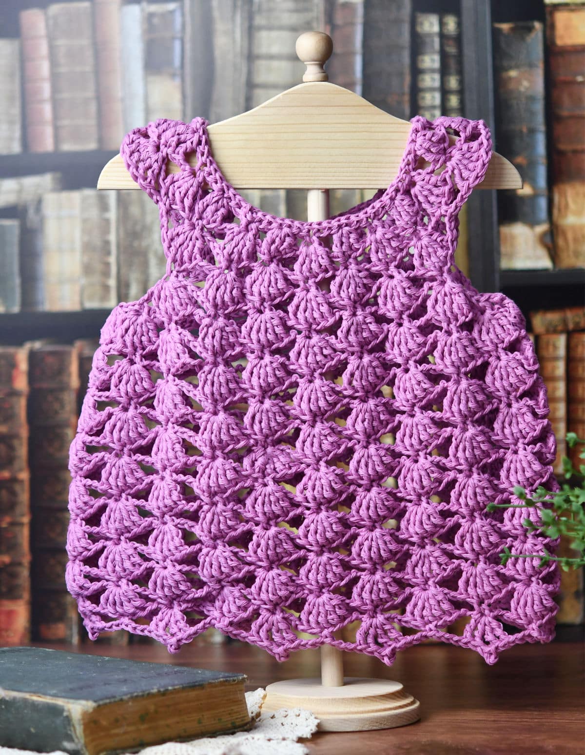 Shell Stitch Baby Dress Free Crochet Pattern by Kim Guzman