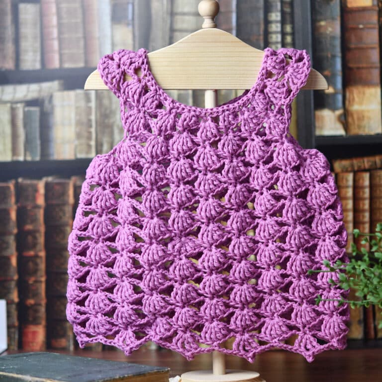 Shell Stitch Baby Dress Free Crochet Pattern