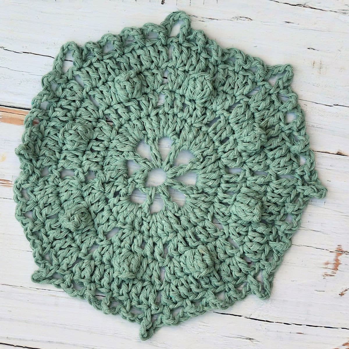 solid flat photo of crochet octagon