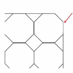 line drawing showing positioning for start of border