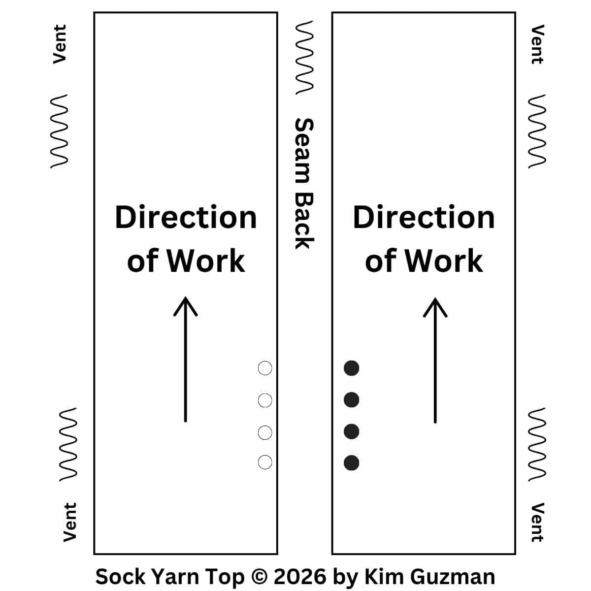 Line drawn schematic for easy construction of a two rectangle womens lace top.